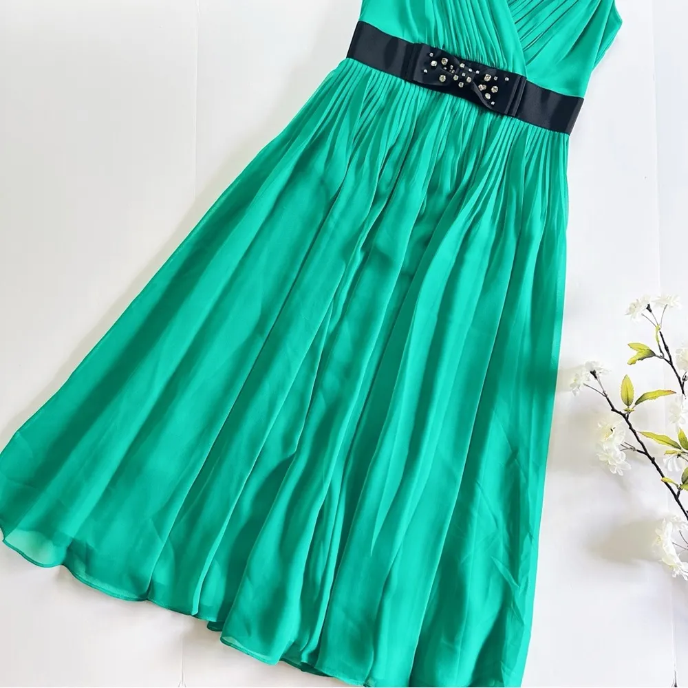Kate Spade NEW  Emerald Ring Green Chiffon Dress - Image 2
