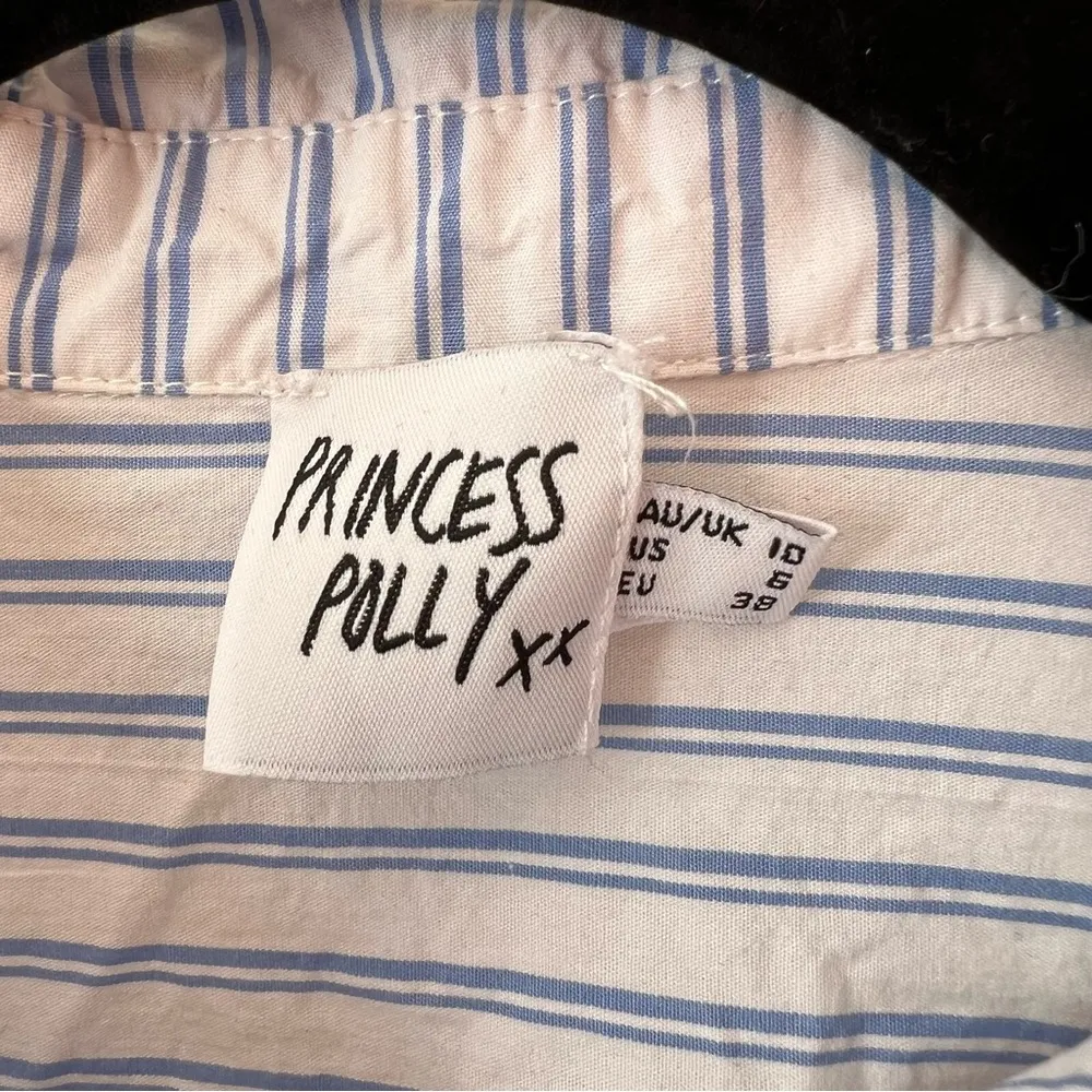 Princess Polly Women’s Laverne Stripe Long Sleeve Button Down Shirt White Size 6 - Image 2
