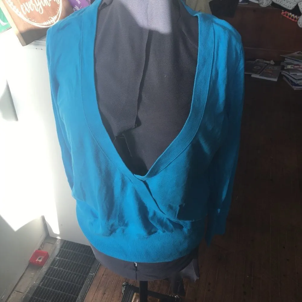 Lane Bryant 18/20 faux wrap bright blue sweater - Image 2