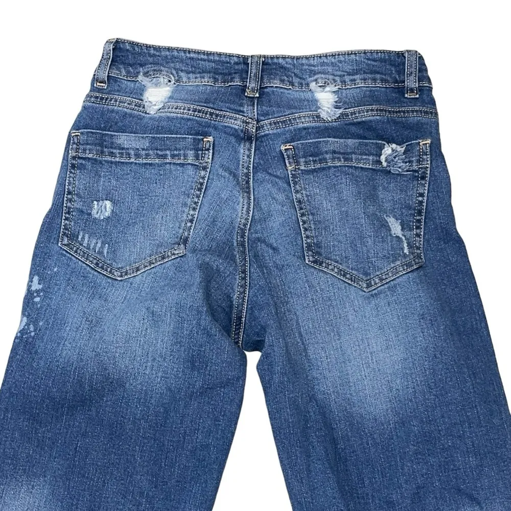 Uniq By Litz Distressed Bellbottom Flare Leg Denim Jeans size 27/5 - Image 6