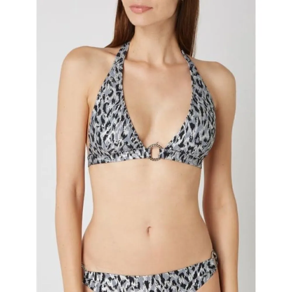 New. Michael Kors frozen Leopard chain ring bikini set. Normally $169. (D)L–top/ - Image 8
