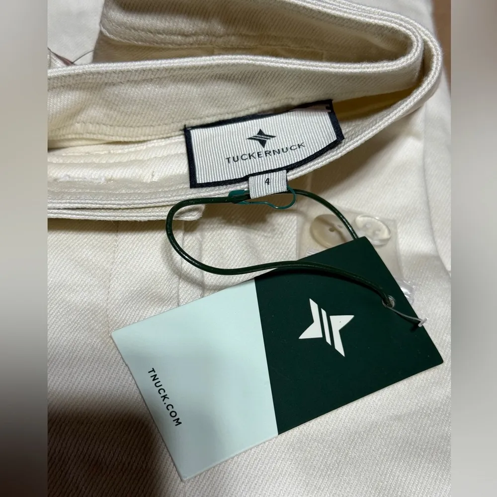 Tuckernuck Ecru Denim Lia Skirt Size 4 NWT 100% Cotton Cream Maxi Slit Chic - Image 11