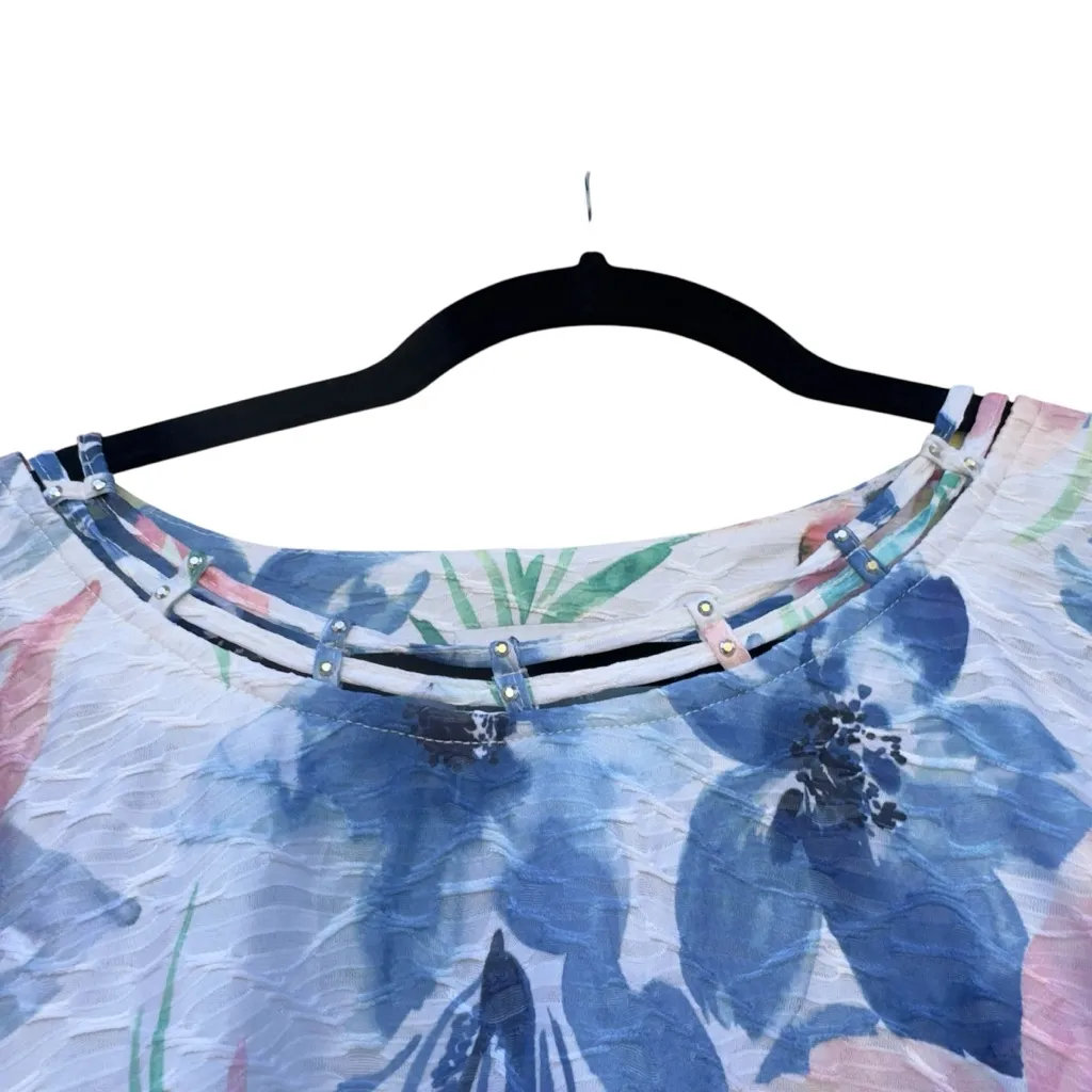 Alfred Dunner Petite XL Multicolor Floral Textured Blouse 3/4 Sleeve in GUC White Size undefined - Image 6