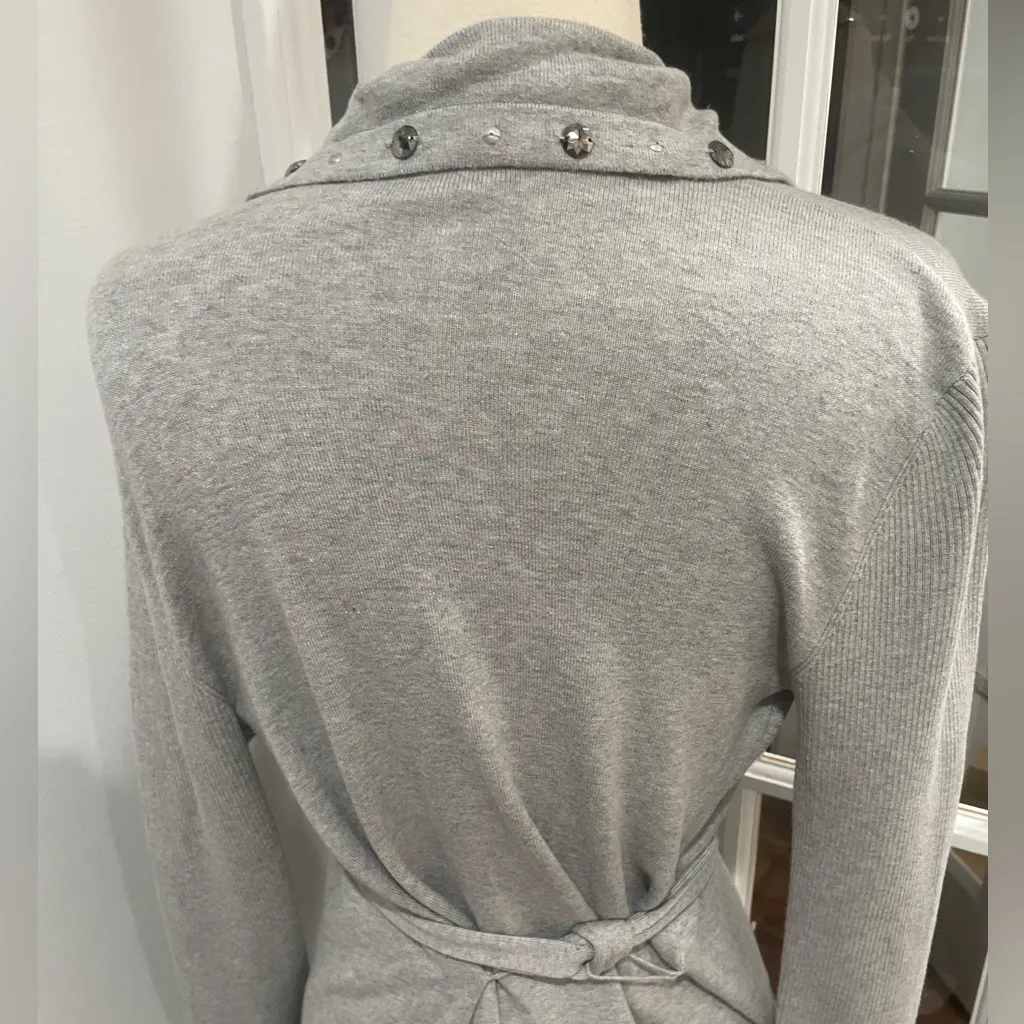 Cache  GRAY EMBELLISHED CARDIGAN - Image 4