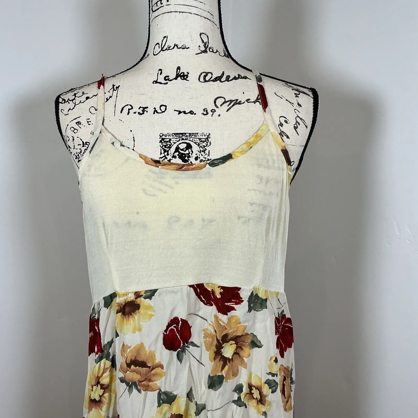Patty Vintage 90s Floral Print‎ Rayon Maxi Dress Cottagecore Summer Made in USA - Image 2