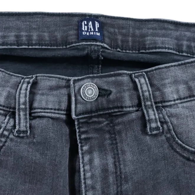 Gap Denim Jeans Size 29 Regular Favorite Jegging Skinny Jeans Stretch Raw Hem Black Faded - Image 5