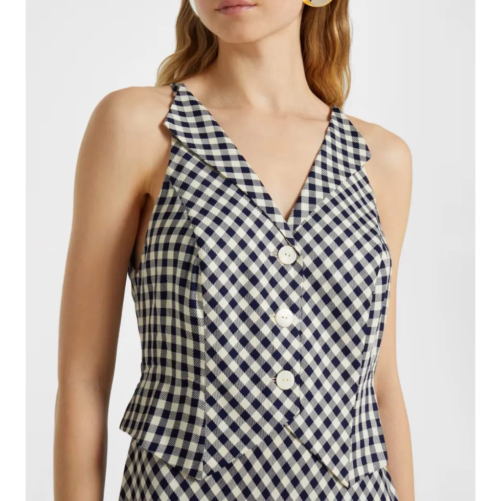RIXO Kimmy checked maxi dress NEW Black - Image 4