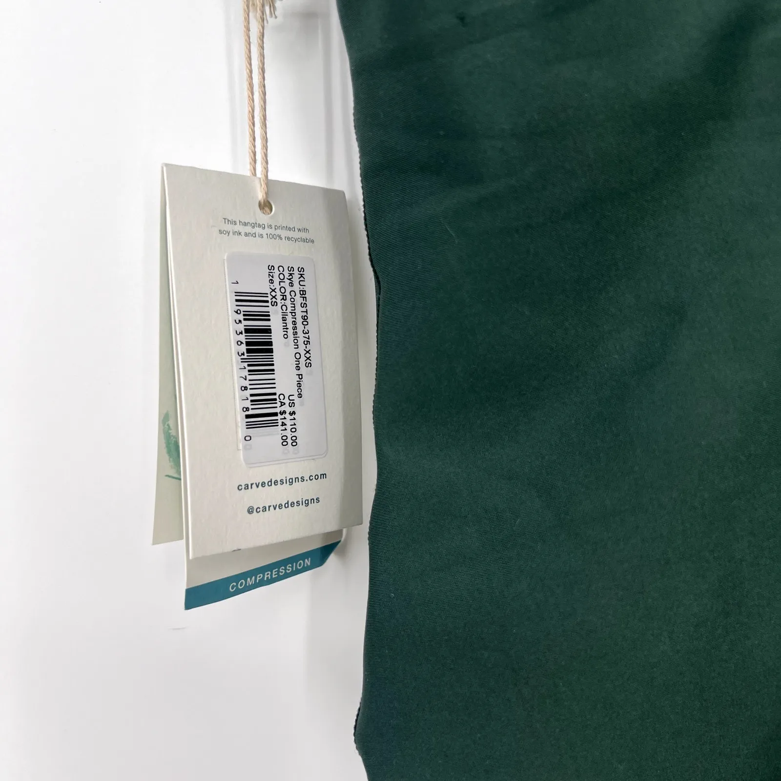 Carve Designs Skye Compression One Piece Sz XXS Color: Cilantro - Image 6