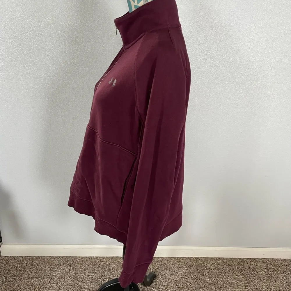 Under Armour  1/2 Zip Pullover size Large Maroon - Image 3