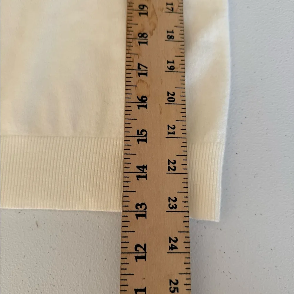 SIONI MOCK NECK MESH APPLIQUE SLEEVE DETAIL SWEATER TOP BISHOP SHEER FLORAL S White - Image 6