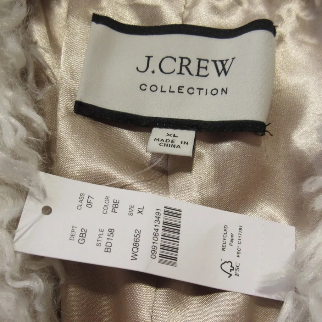 NWT J.Crew Collection Topcoat in Polar Bear Soft White Shaggy Faux Fur Coat XL - Image 5