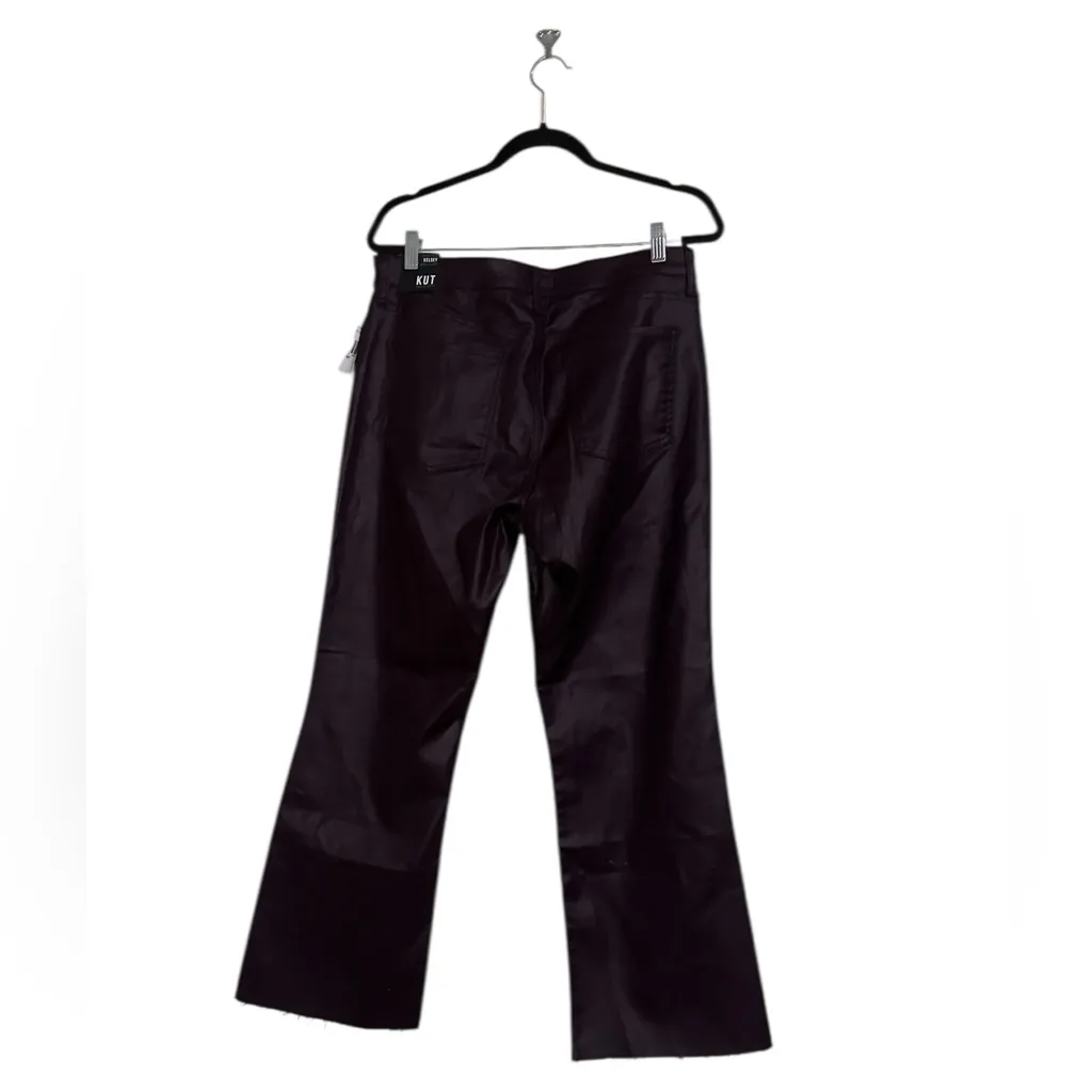 NWT KUT FROM THE KLOTH Kelsey Coated High Rise Ankle Flare IN SANGRIA - Image 7