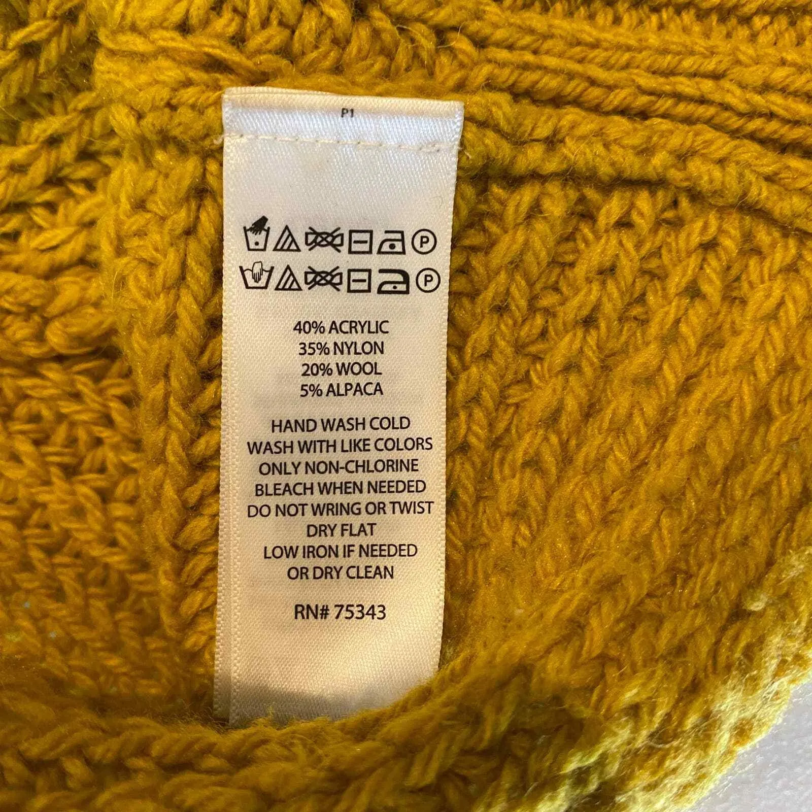 Ruby Moon Sweater XS Marigold Yellow Chunky Knit Open Back Wool Alpaca Blend - Image 8