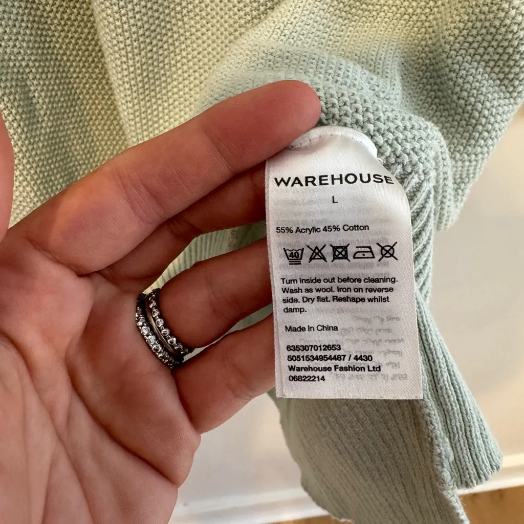 Warehouse‎ Light Green Sweater Size L Size L - Image 14