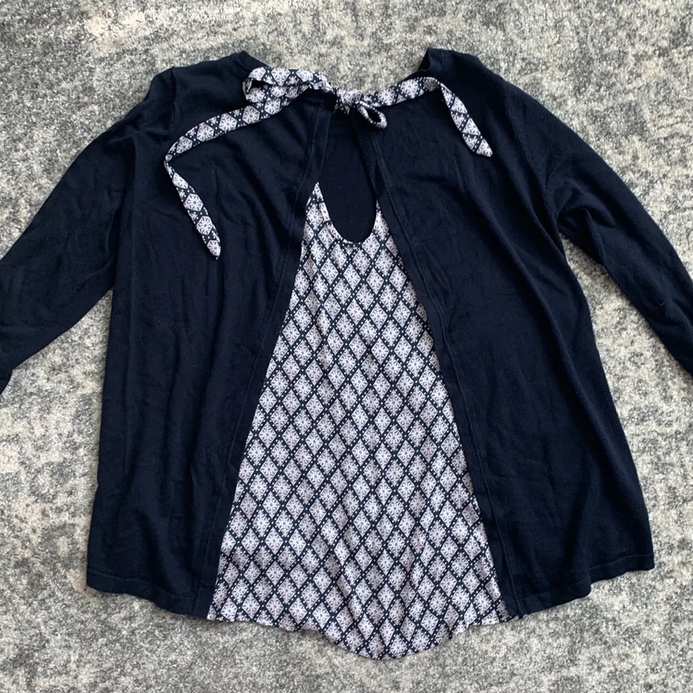 Loft Mixed Media 3/4 Sleeve Swing Sweater - Image 5