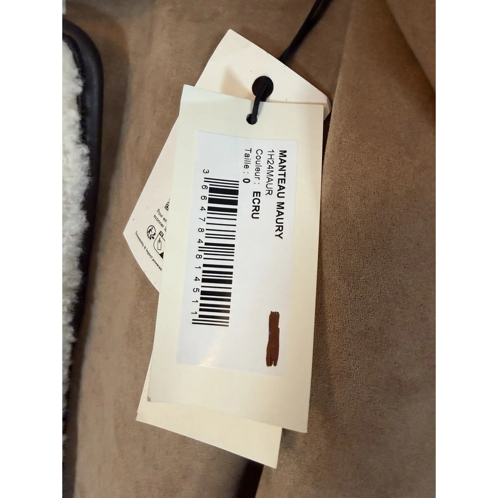 ba&sh BASH maury Faux Shearling short coat Ecru Oversized Sz 0 NWT $480 - Image 13