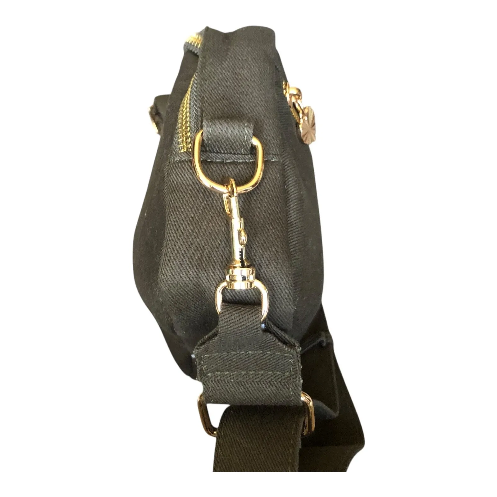 626 x Marissa Leigh Signed Camo Denim Crossbody Bag Detachable Adjustable Strap Green - Image 15