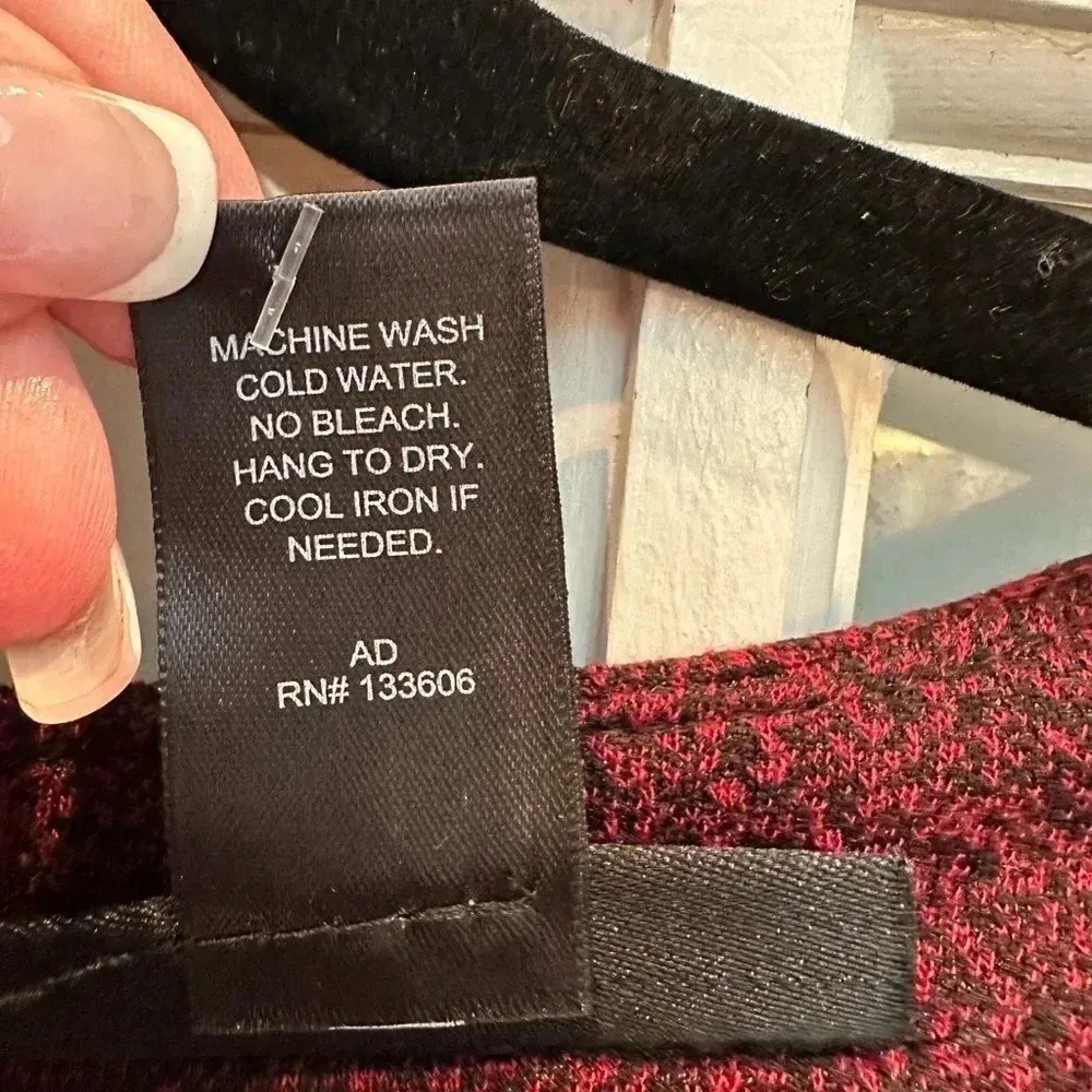 Ashley Stewart Varsity Stripe Dress Size 12 NWT Black Burgundy Heathered - Image 7