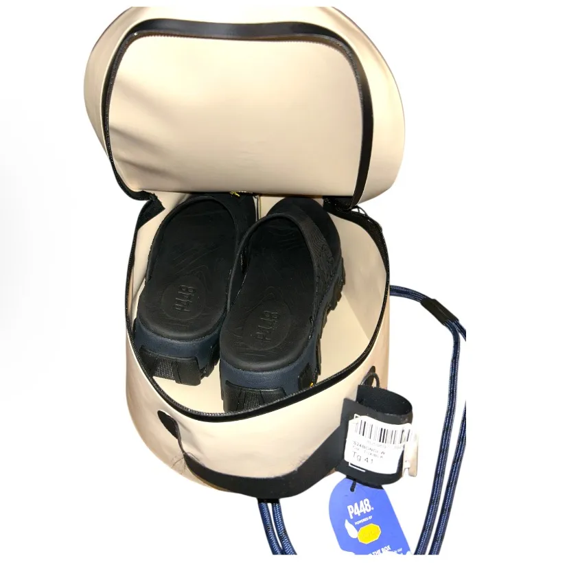 P448 Vibram Bondi Gesso Platform Flip Flops & Reusable Cooler Bag Black Size 10 - Image 10