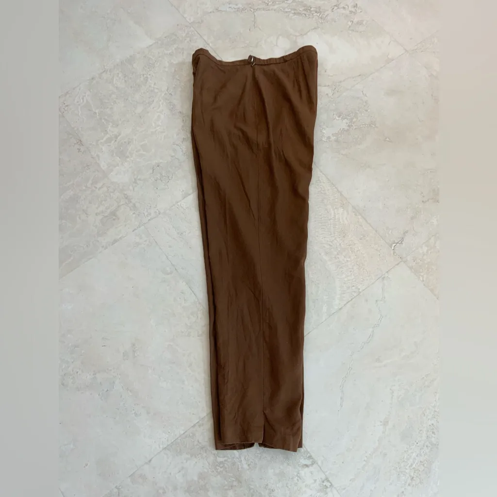 Vtg. Norton McNaughton Chic Brown Linen Women's Pantsuit sz14 - Image 5