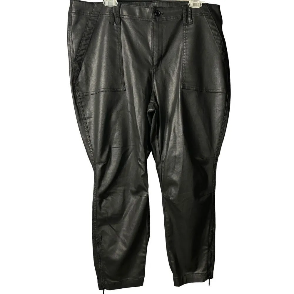 White House Black Market Faux Leather Pants Plus Size 18 Black Slim Ankle Curvy - Image 2