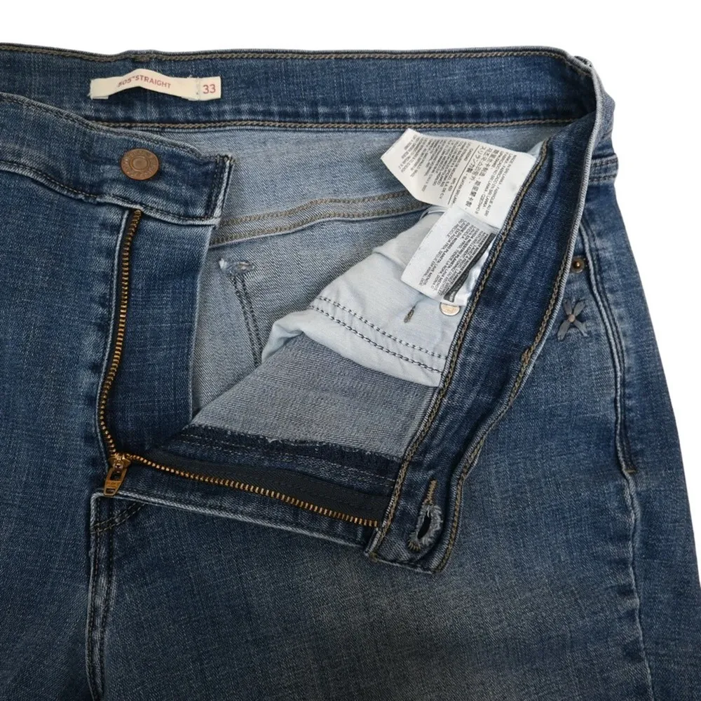 Levi's 505 Straight Embroidered Jeans Womens 33 - Image 8