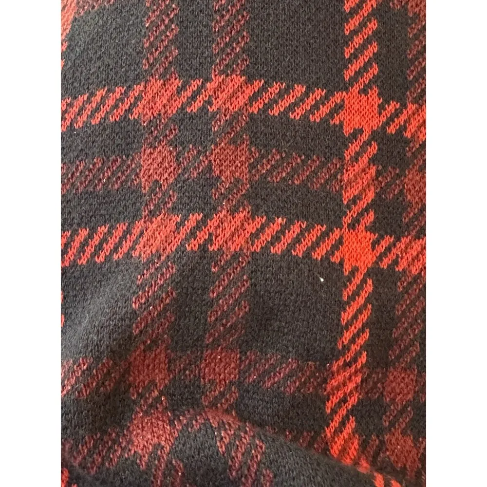 Tommy Hilfiger Women's Marilyn Sparkle Plaid Cardigan Size: L 100% Cotton GR - Image 5