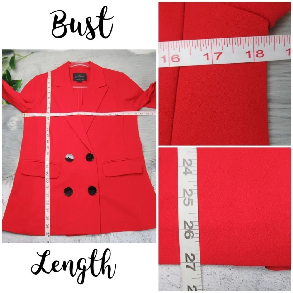 SANCTUARY The Boss Lady Bette Blazer Red Double Breasted Jacket Small Oversized - Image 9
