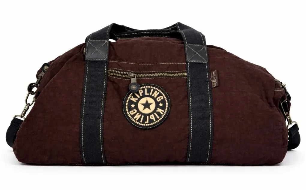 Vintage Y2K Kipling Brown Nylon Weekender Duffle Bag With Adjustable Strap - Image 1