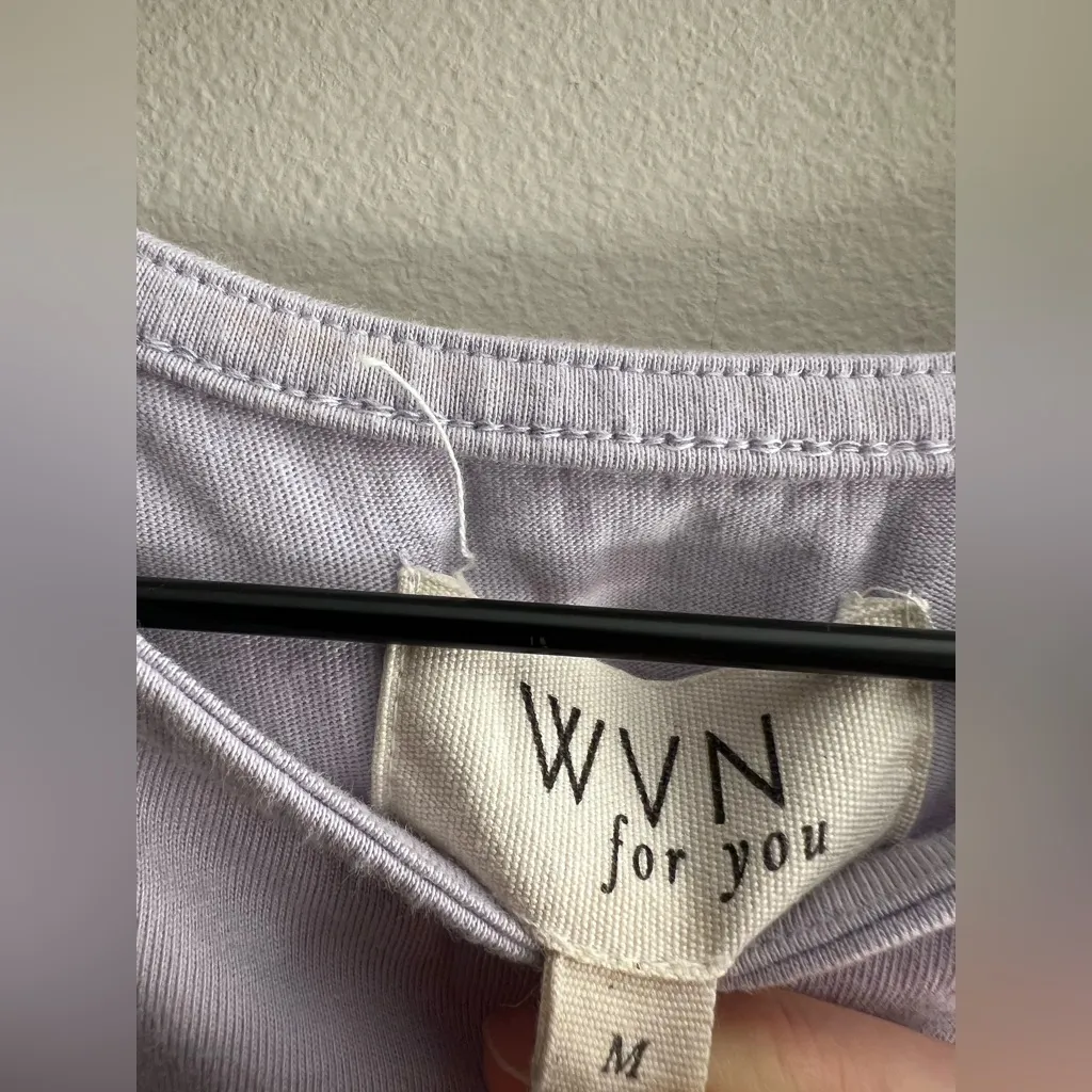 WVN sleeveless tee shirt Maxi dress crewneck lavender purple Organic cotton M Size M - Image 3