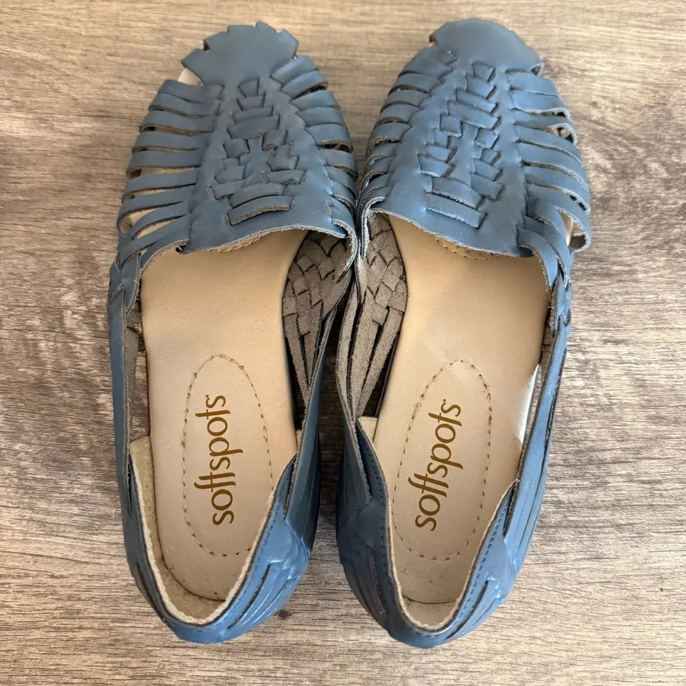 Softspots Huarache Blue Leather Trinidad Sandals Shoes Women’s Sz 9.5 W Boho - Image 9