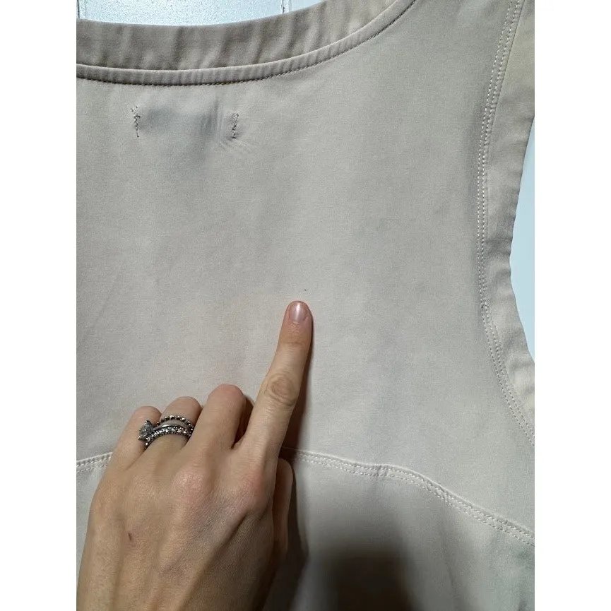 FLX Womens Tank Top Size L Light Pink Sleeveless Drawstring Waist Athleisure Tan Size L - Image 4