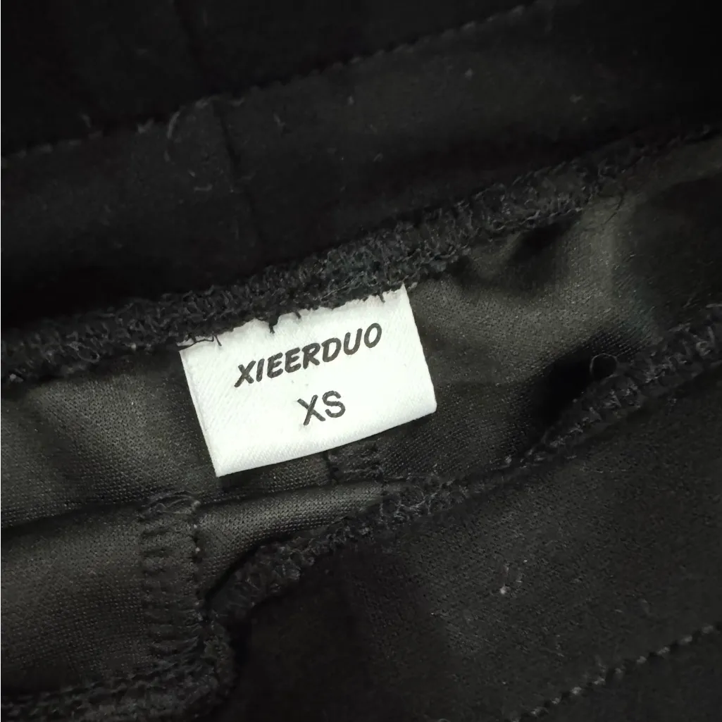 XIEERDUO Set Lounge Set Half Zip Sweatshirt & Wide Leg Sweatpant Tracksuit Black Size XS - Image 7