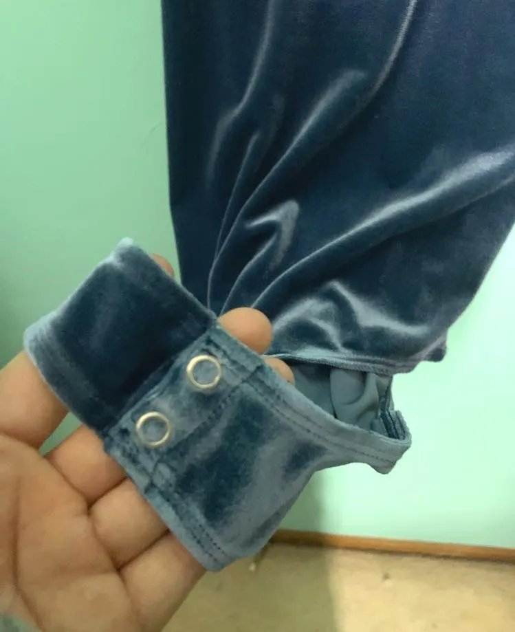 EXPRESS Blue Velvet Bodysuit  - Image 3