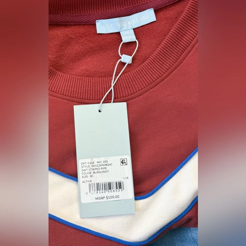 ANTONIO MELANI Red Dress with Blue and Cream Accents - Image 3