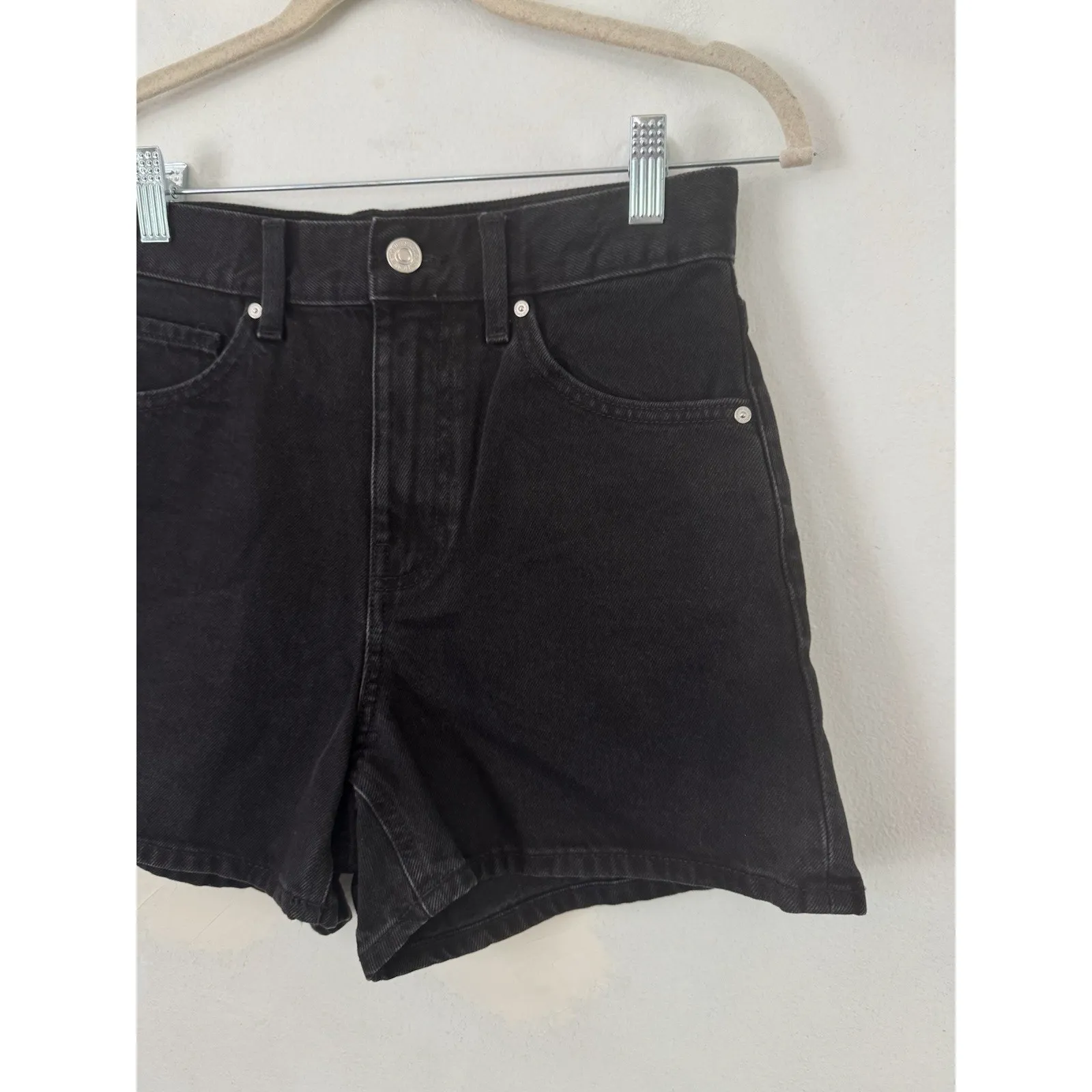 NWOT Mango MNG Zoe Black Denim Shorts High Waisted Women’s Size 2 - Image 6