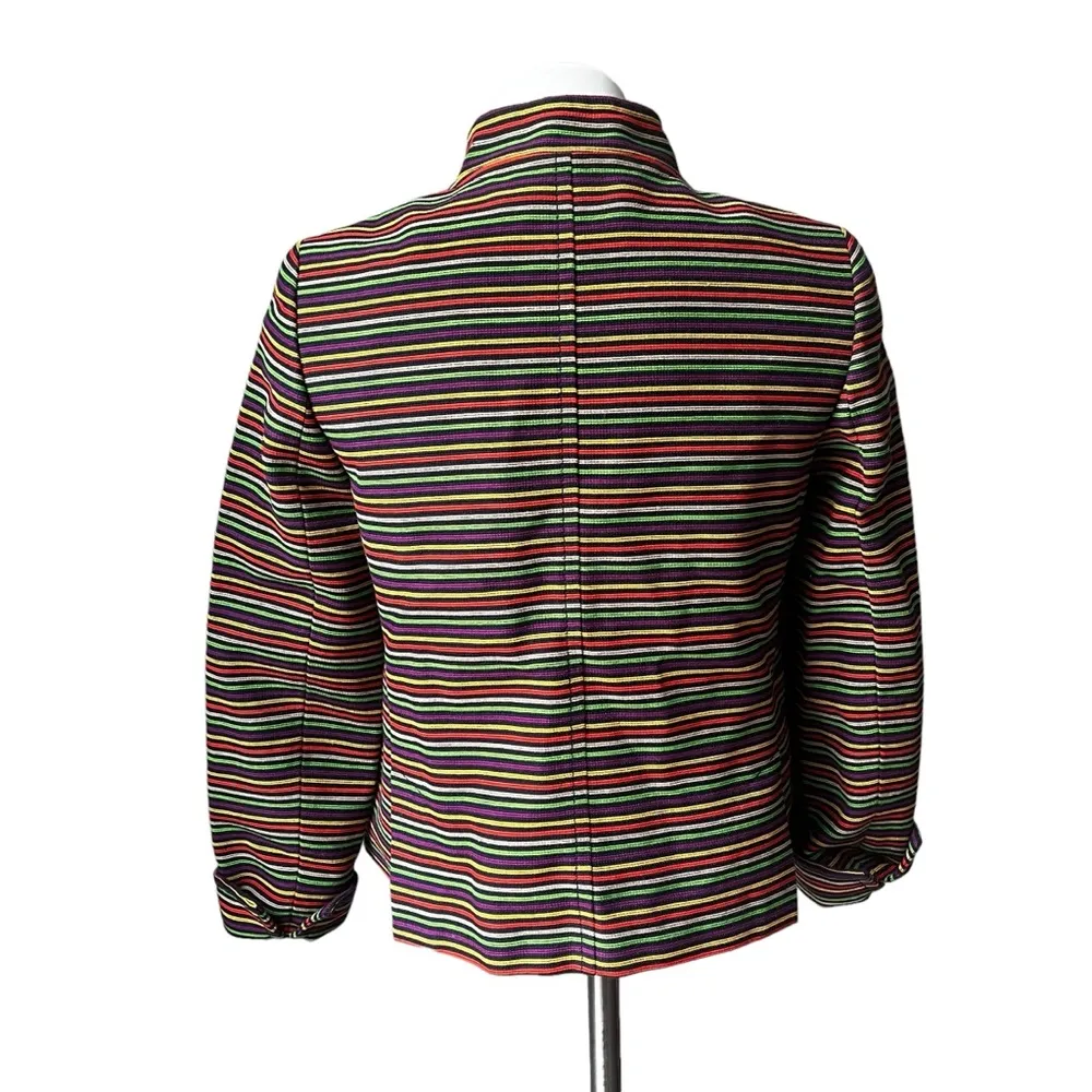 Talbots Rainbow Stripes Button Down Jacket, Sz 2 - Image 3