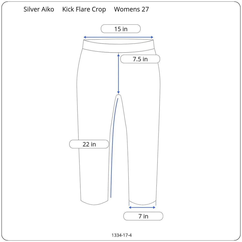 Silver Aiko Kick Flare Dark Wash Crop Capri Jean Women 27 (30X22) Low Rise Denim - Image 8