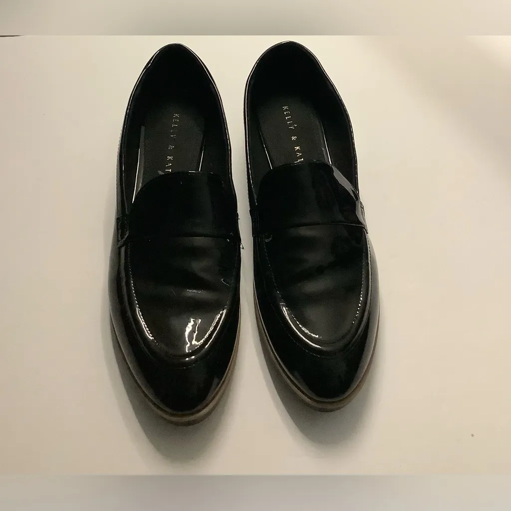 Kelly & Katie Glossy Black Loafers - Image 3