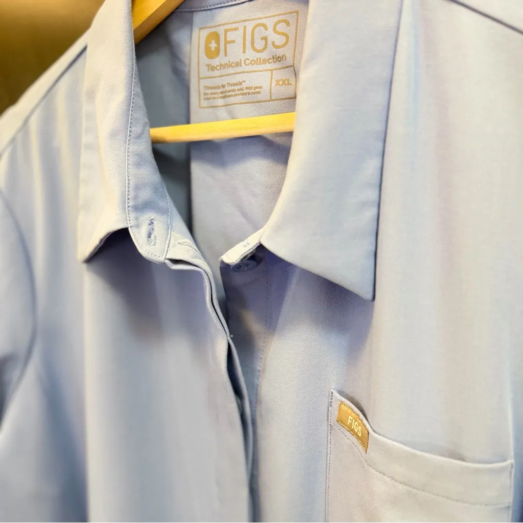 Figs Ceil Blue Pilar Button-Up Scrub Top - Image 6