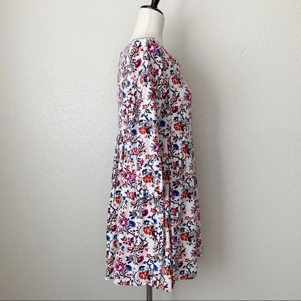 Old Navy Floral 3/4 Sleeves Baby Doll Dress - Image 5