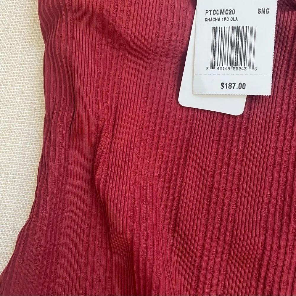 𝅺NWT L*SPACE Pointelle Rib Cha Cha OnePiece Sangria - Image 6