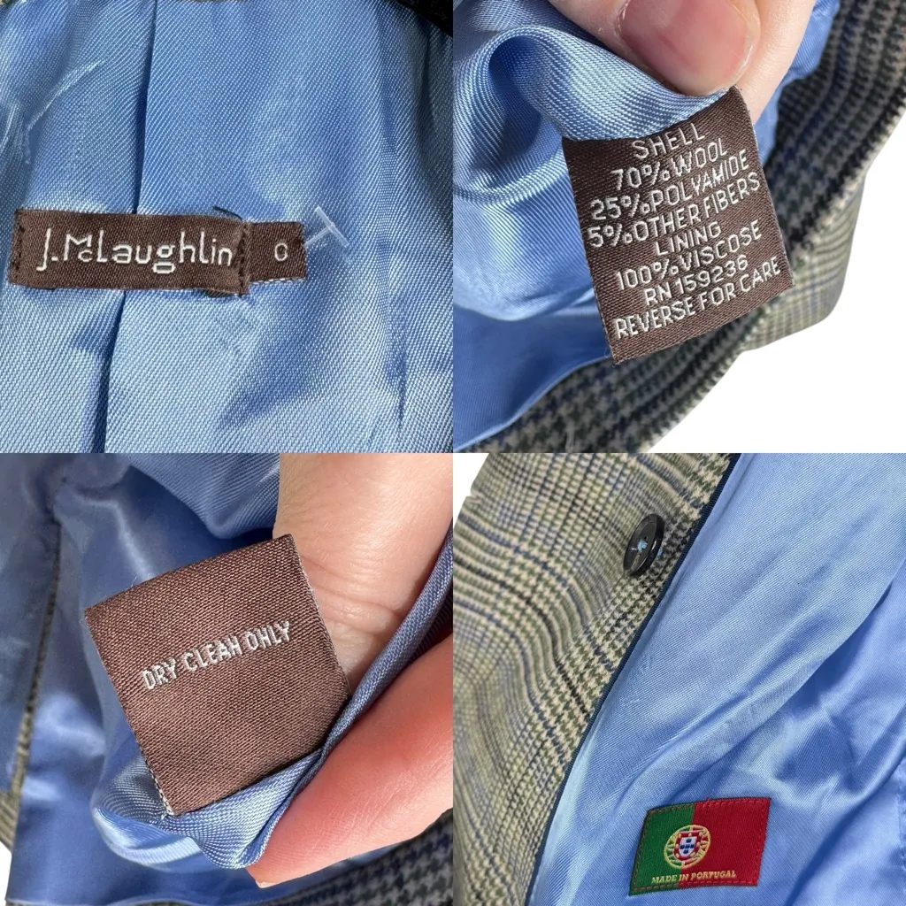 J. McLaughlin Foxley Wool-Blend Jacket Blazer Plaid Wool Blend Size 0 Academia - Image 16