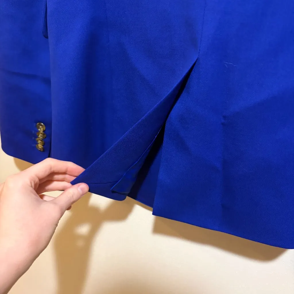 Argent Single Button Blazer in Seasonless Wool Cobalt Blue Size 4 - Image 12