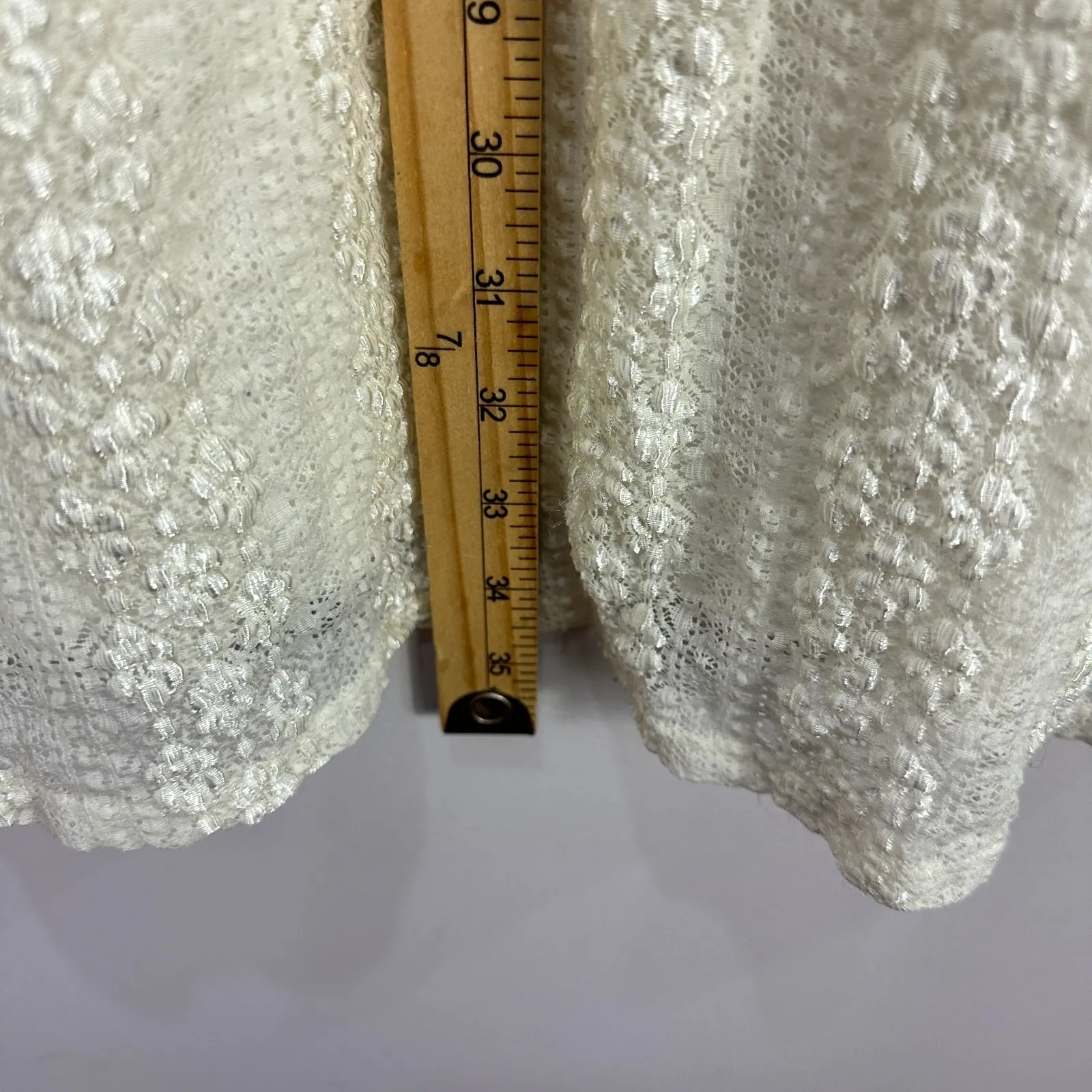 Vintage B. Smart Ivory Lace Fit & Flare Dress Size 11/12 Fairy Coquette Ethereal - Image 4