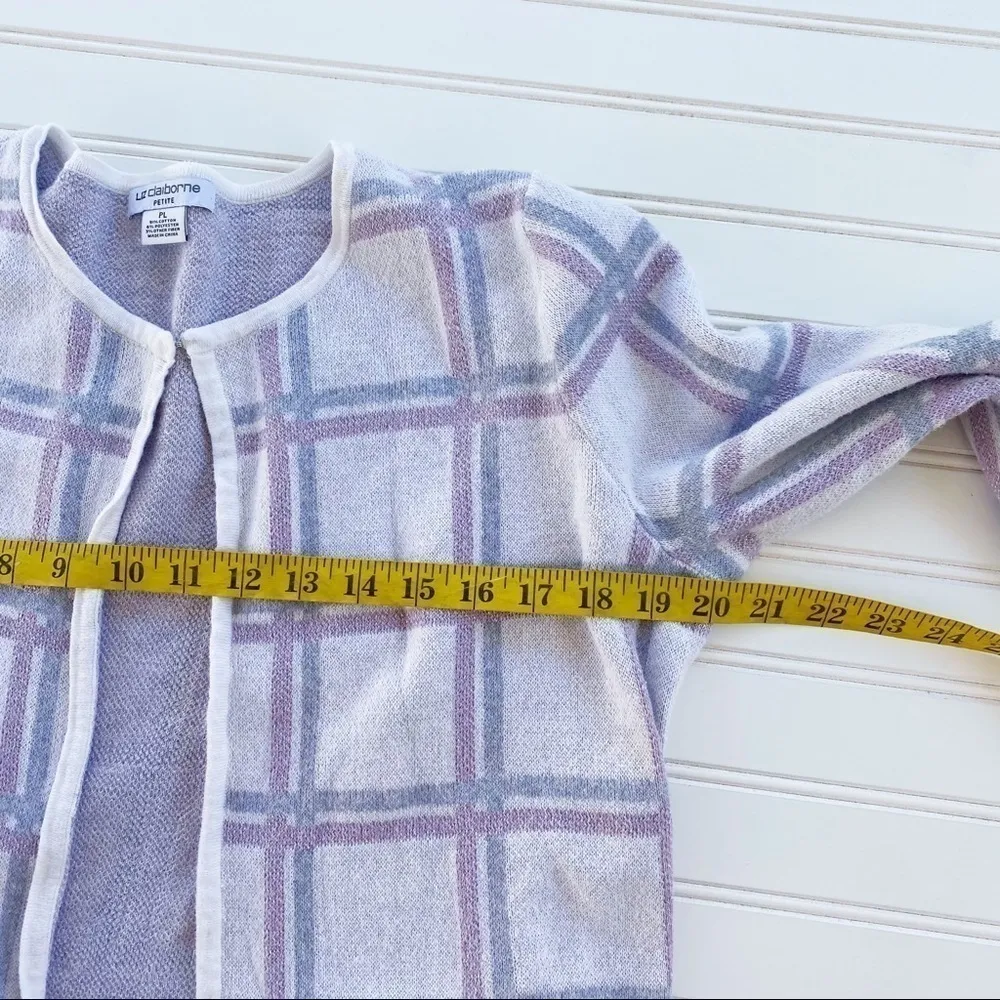 Liz Claiborne plaid open cardigan Size PL - Image 5