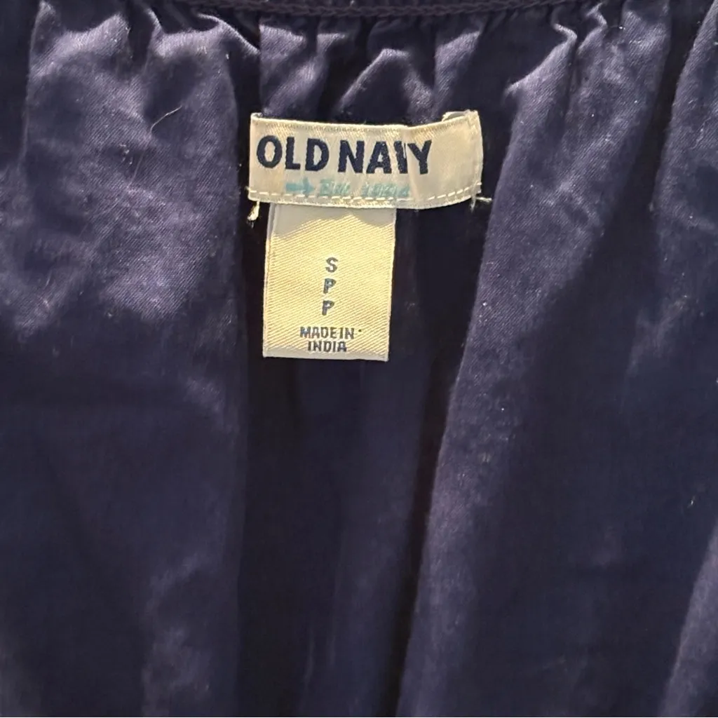 Old Navy Navy Blue Dress with Teal Embroidery - Image 4