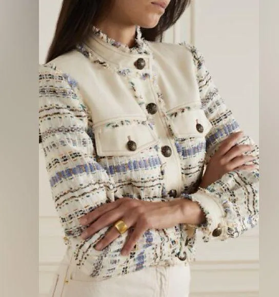 Veronica Beard Darren Tweed Jacket Ecru Multi 14 - Image 3