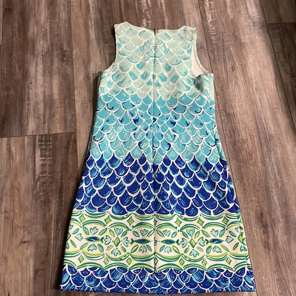 Lilly Pulitzer Perla Blue Scales Shift Dress - Image 9