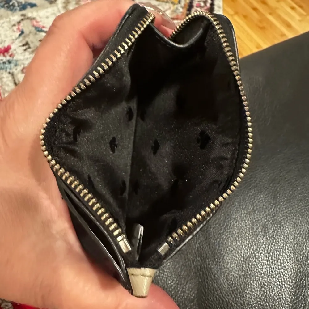 KATE SPADE BLACK BEIGE COIN KEY RING ID WALLET - Image 7